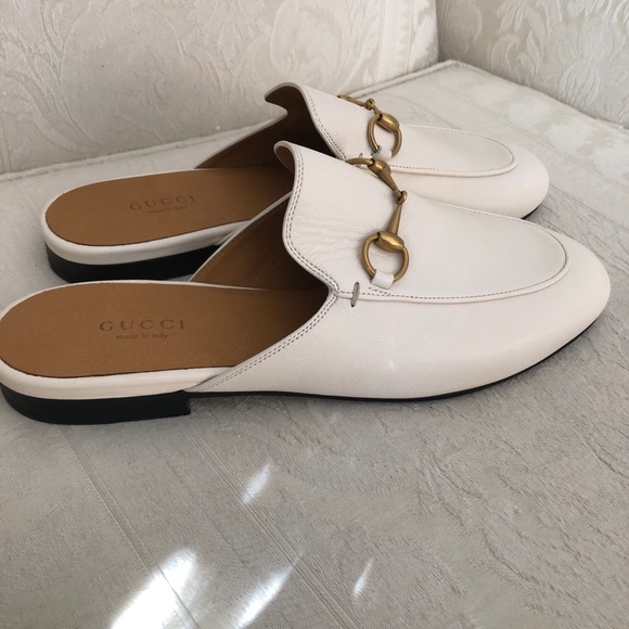 Gucci PRINCETOWN mules white soft leather slippers - Picture 3 of 9